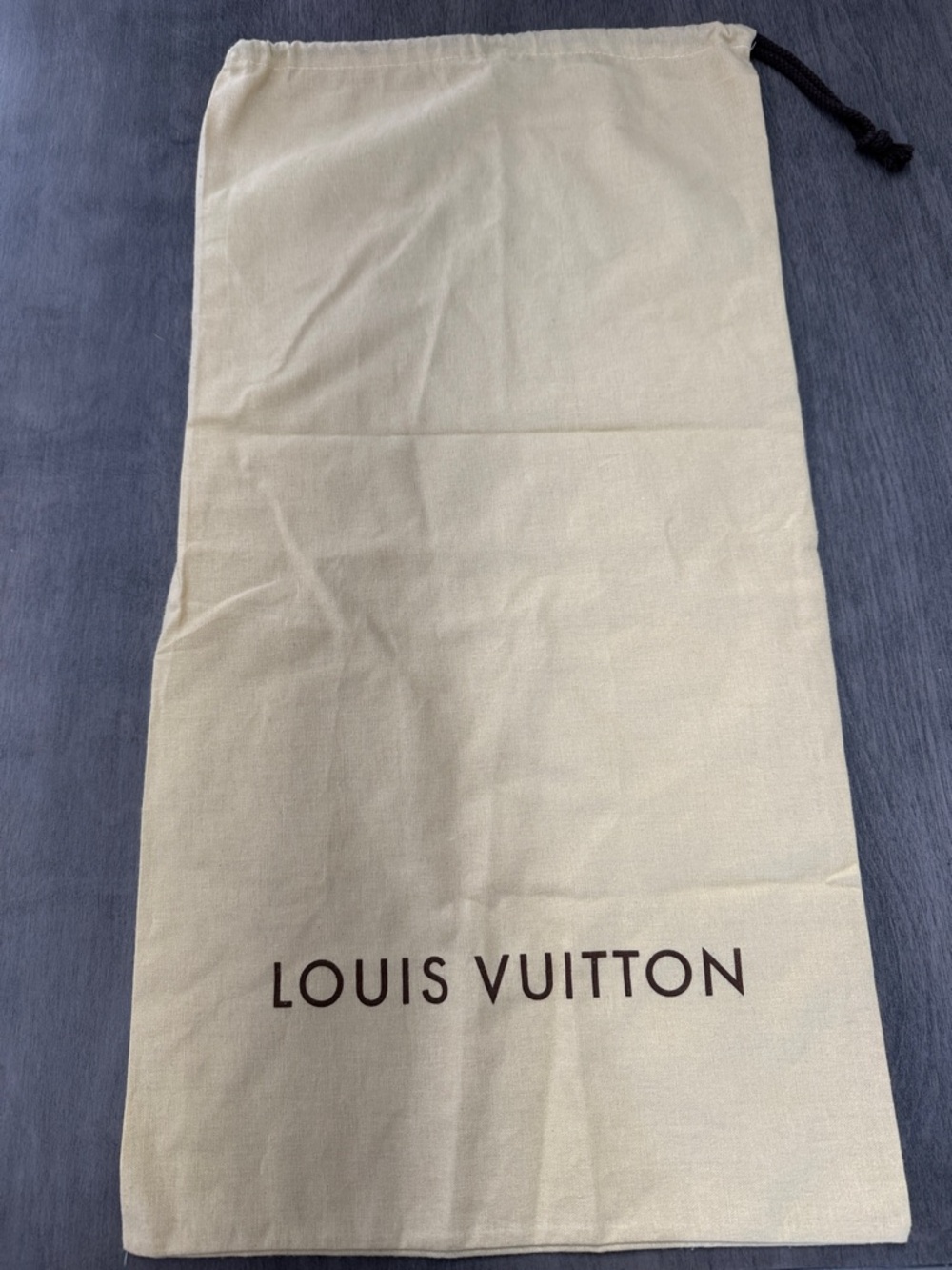 Louis Vuitton Cream Canvas Drawstring Dust Bag with Brown Logo